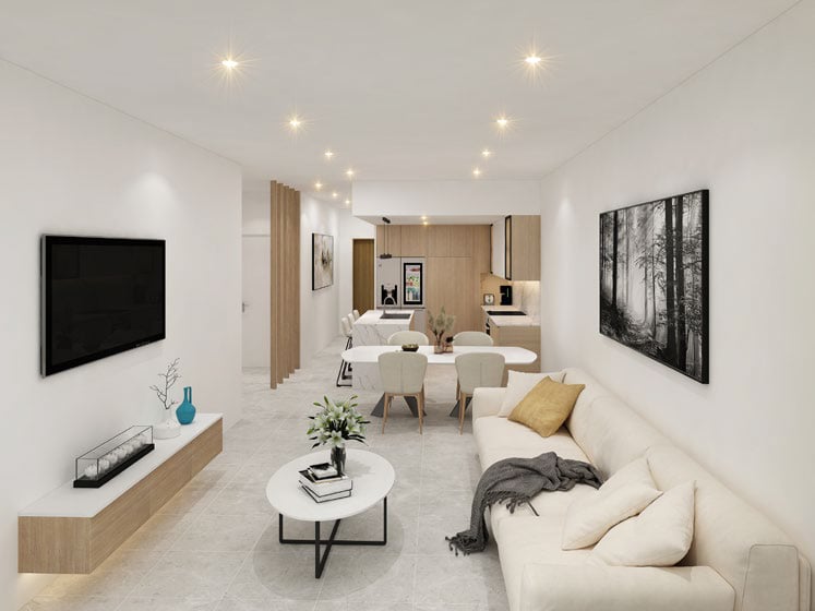 2 bedroom apartment living